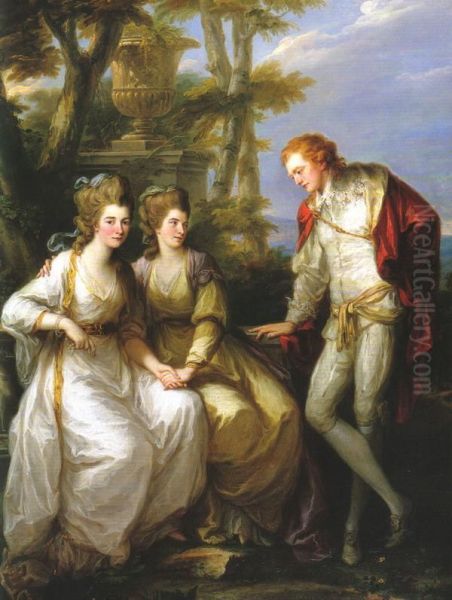 Portrait of Lady Georgiana, Lady Henrietta Frances and George John Spencer, Viscount Althorp. - view 1
