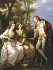 Portrait of Lady Georgiana, Lady Henrietta Frances and George John Spencer, Viscount Althorp. by Angelica Kauffmann