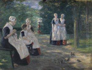 Der Garten des stadtischen Waisenhauses in Amsterdam by Max Liebermann