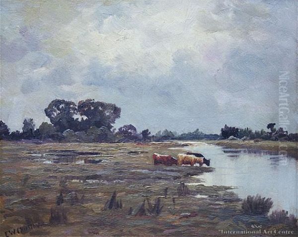Cows Drinking From Astream - view 1