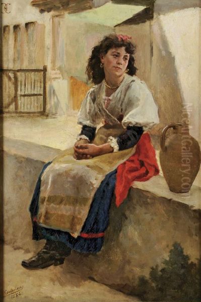 Girl with a jug - view 1