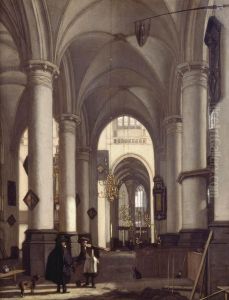 Interior of a Gothic Church by Emanuel de Witte
