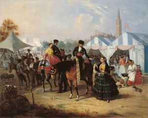 At the Seville Fair by Manuel Cabral y Aguado Bejarano