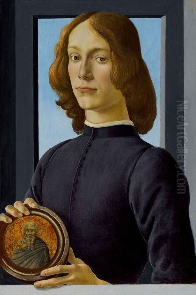 Portrait of a Young Man Holding a Medallion - view 1