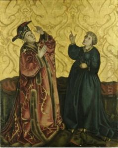 Heilsspiegelaltar - Augustus and Sibyl of Tibur by Konrad Witz