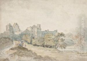 Rustic Figures Before A Large Ruin by Machell Christopher