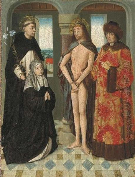 A Nun Supported By A Dominican Saint Adoring A Vision Of Christ The Man Of Sorrows Presented By Pontius Pilate - view 1