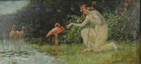 Maiden With Flamingos - view 1