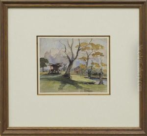 A Woodman's Cart With A Distant Windmill by Thomas Gainsborough