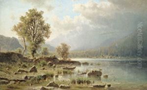 Landschaft Am Hintersee In Der Nahe Von Berchtesgaden by Adolf Chwala