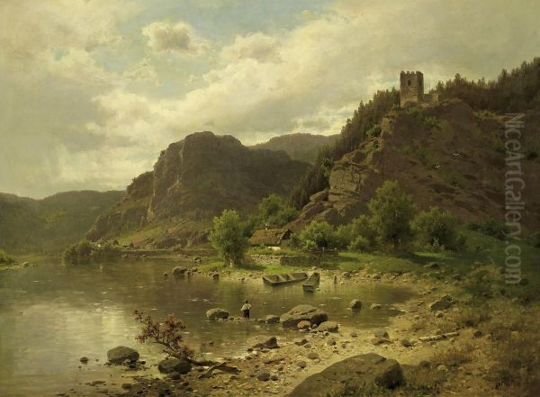 On The Lakeside Below The Castle Ruins - view 1