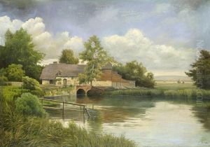 Sommerliche Landschaft Mit Einem Gehoft by Fritz Chwala