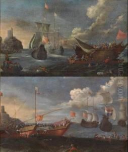 Marine Con Velieri E Pescatori