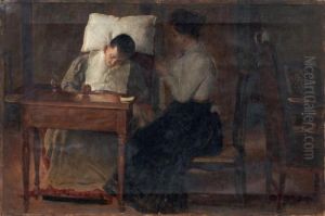 Figure In Interno by Cesare Ciani