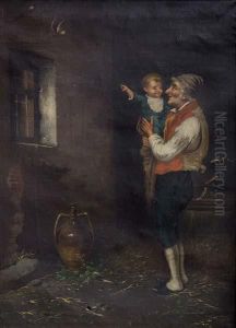 Hombre Con Nino by F.A. Ciappa