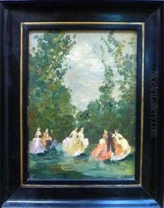 Elegant Figures In A Garden by Emma Ciardi