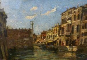 View On A Venetian Canal by Emma Ciardi