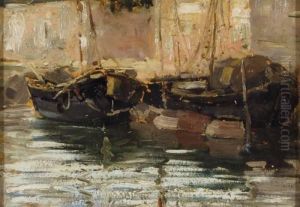 Venezia Con Barche by Guglielmo Ciardi