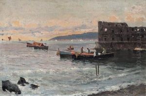 Pescatori A Castel D'ovo by Giuseppe Giardiello