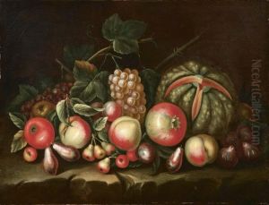 Mele, Prugne, Uva, Pere, Susine, Melograno, Melone E Fichi Su Sperone Roccioso