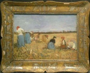 Harvesters In A Field by Luigi Cicerchia