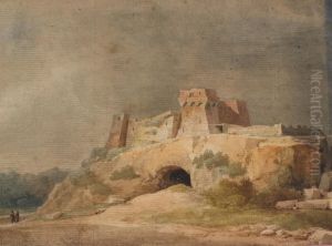Ruine D?un Chateau Mediterraneen by Pierre Luc Charles Ciceri