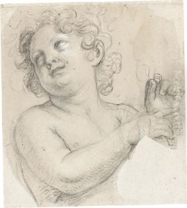 Cartoon Fragment: Study Of A Putto by Carlo Cignani