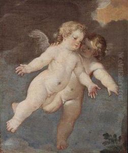 Two Flying Putti Two Flying Putti