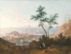 Veduta Di Nizza Dal Mont Alban by Angelo Antonio Cignaroli