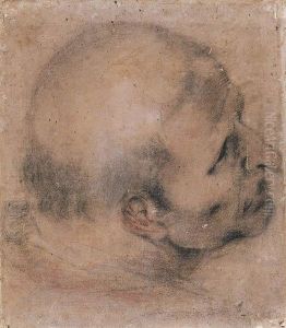 Head Of A Man Looking Up To The Right Head Of A Man Looking Up To The Right