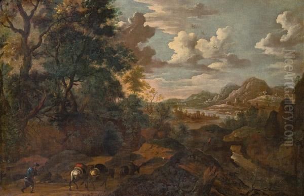 Weite Flusslandschaft Mit Figuren - view 1