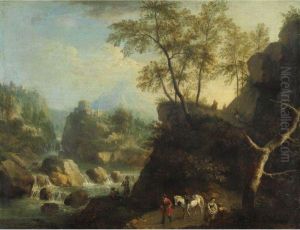 Paesaggio Fluviale Con Viandanti by Vittorio Amedeo Cignaroli