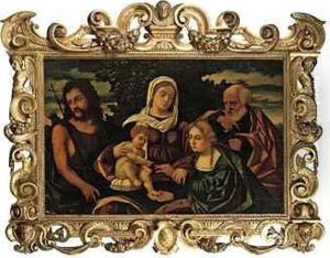 The Holy Family With Saint John The Baptist And Saint Catherine Ofalexandria by Giovanni Battista Cima da Conegliano
