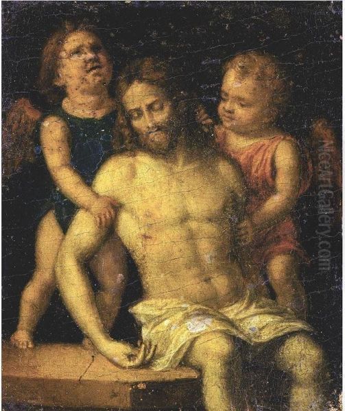 The Dead Christ Supported By Two Angels - view 1