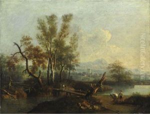 Paesaggio Fluviale Con Figure by Gianbattista Cimaroli
