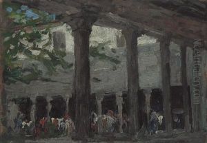 Figure Sotto Il Porticato by Guido Cinotti