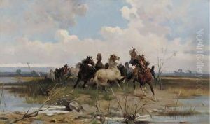 Herding Wild Horses In The Roman Campagna Herding Wild Horses In The Roman Campagna