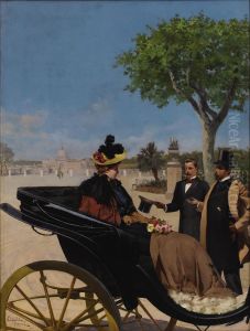 Arrival At The Villa Borghese 1878, Rome by Fabio Cipolla