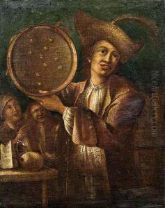 Junger Mann Mit Tamburin by Giacomo Francesco Cipper