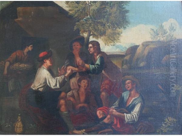 Italian Peasants Amusing Themselves - view 1