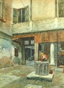 A Woman Drawing Water At A Well by Nazareno Cipriani