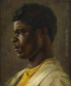 Portratt Forestallande Afrikansk Man by Johann Vincenz Cissarz
