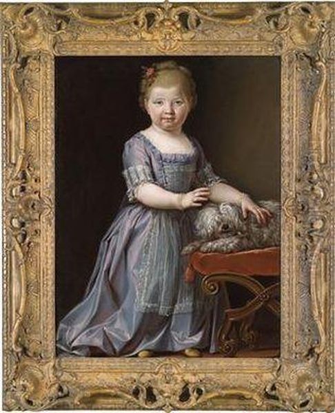 Portrait Of A Young Girl With Her Dog - view 1