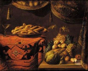 Natura Morta Con Frutta E Tappeto by Pier Francesco Cittadini