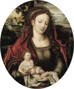 Virgin And Child by Pieter I Claeissins