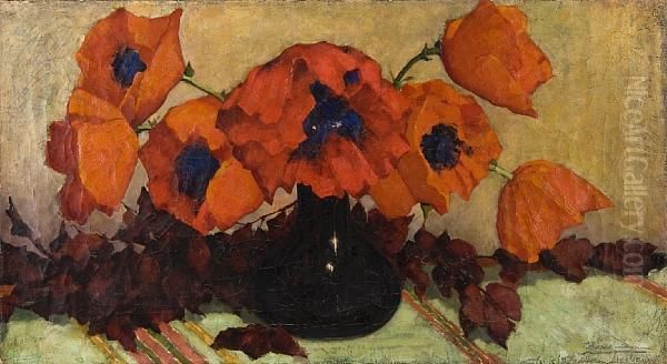 Still Life Of Poppies In A Vase - view 1