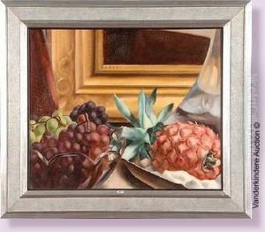 Nature Morte A L'ananas Et Aux Raisins by Albert Claes-Thobois