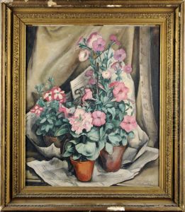 Vase Garni De Fleurs by Albert Claes-Thobois