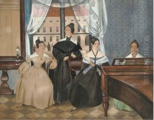 A Piano Lesson In A Maltese Interior by Elizabeth M. Clarance