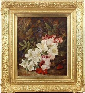 Still Life Of Flowers On A Mossy Bank